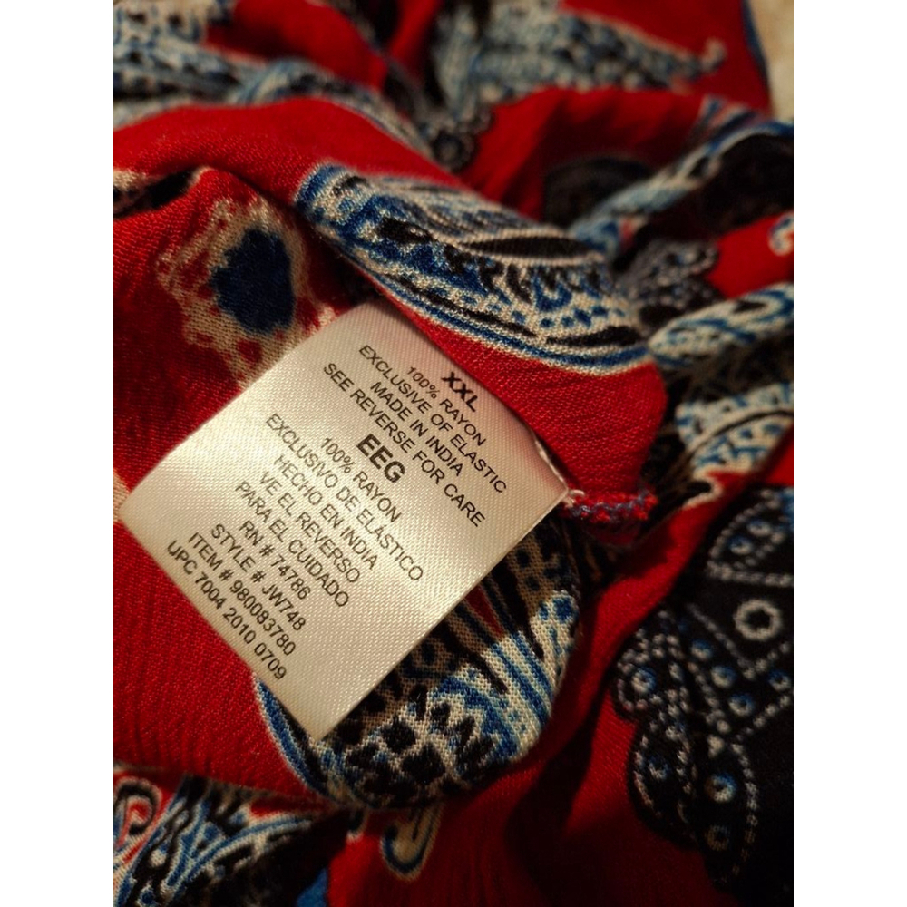 Bila Women's Maxi , XXL, Red & Blue boho nwot dansk dress stretch waist maxi - Picture 7 of 7